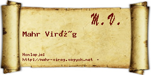 Mahr Virág névjegykártya